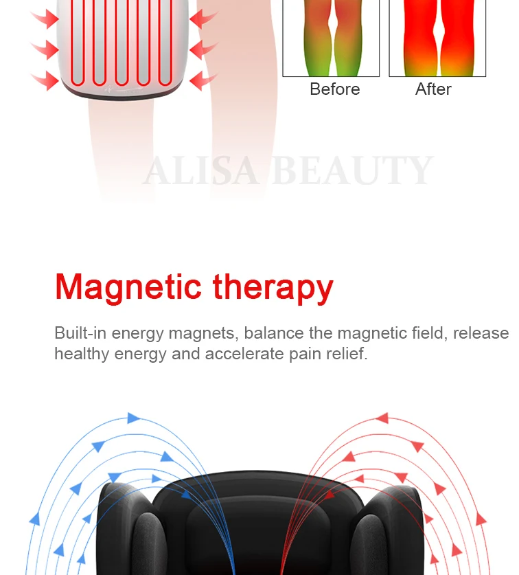 Горячая 650 нм лазер Уход За коленом воздушный Массажер для колена боль в колене Физическая Терапия Магнитная терапия для остеоартрита ревматический артрит