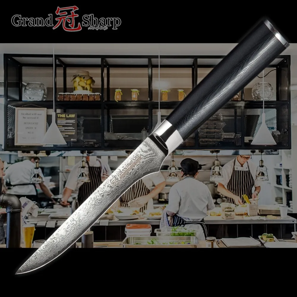 GRANDSHARP нож-топорик дамасский кухонный нож vg10 Японские Стальные Кухонные ножи инструменты для приготовления мясника резьбы нарезки