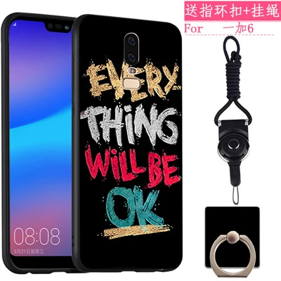 A7 Для Oneplus 6 Чехол черный 3D помощи чехол для Oneplus6 чехол Силиконовый Мультфильм ТПУ для One plus 6 - Цвет: A7