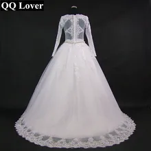 QQ Lover 2018 Amazing Back Wedding Dress Long Sleeves Lace Vestido De Noiva Custom-made Plus Size Wedding Gown Bridal Dress