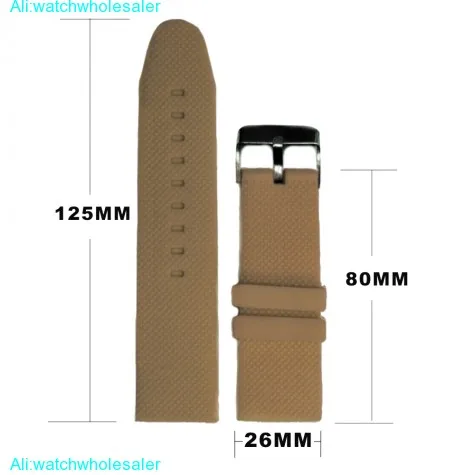 26mm Chocolate Brown Silicone Jelly Rubber Unisex Watch Band Straps WB1062Z26JB