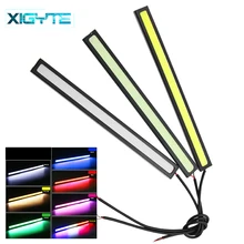 1X17 см COB voiture feux de jour voiture DRL светодиодный bande lumière externe voiture étanche bleu роза красная верт ambre DRL lumière