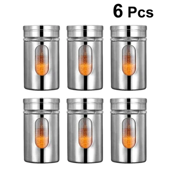 

Seasoning Box Storage Box Rotatable Adjustable Stainless Steel Condiment Bottle Pepper Shaker Spice Shaker Organizer for Kitchen