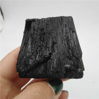 

230g Natural Black Tourmaline Crystal facet Rough Raw Rare Mineral Specimens