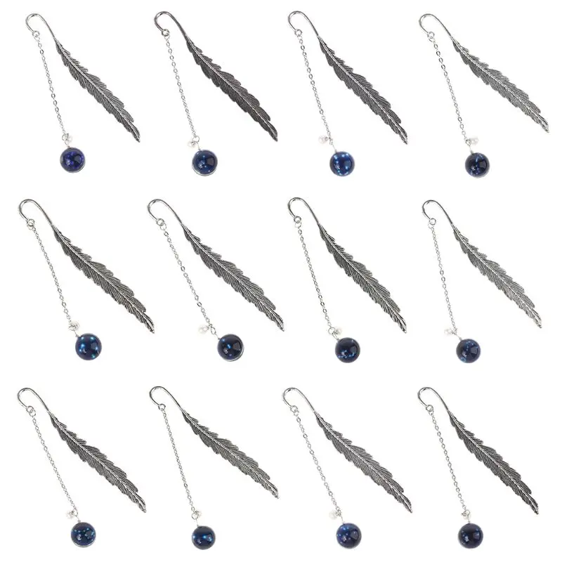 Creative Noctilucent 12 Constellation Bookmark Pendant Metal Book Marker Stationery School Office Supplies