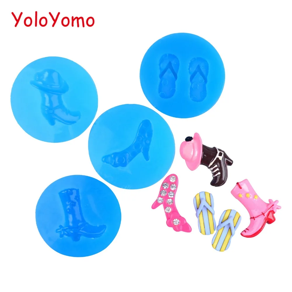 

F093YL,F154YL,F226YL,F239YL Shoe Silicone Mold - for Flip Flops Shoes Cowboy Boot High Heeled Shoe Mold Jewelry Resin Candy