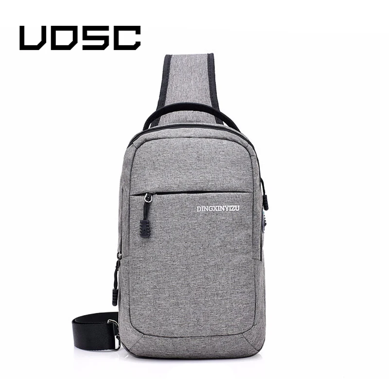 

UOSC Men Male Chest Bag Sling Bag Male Shoulder Waist Handbag Crossbody Bag Casual Chest Pack With USB Charge Interface