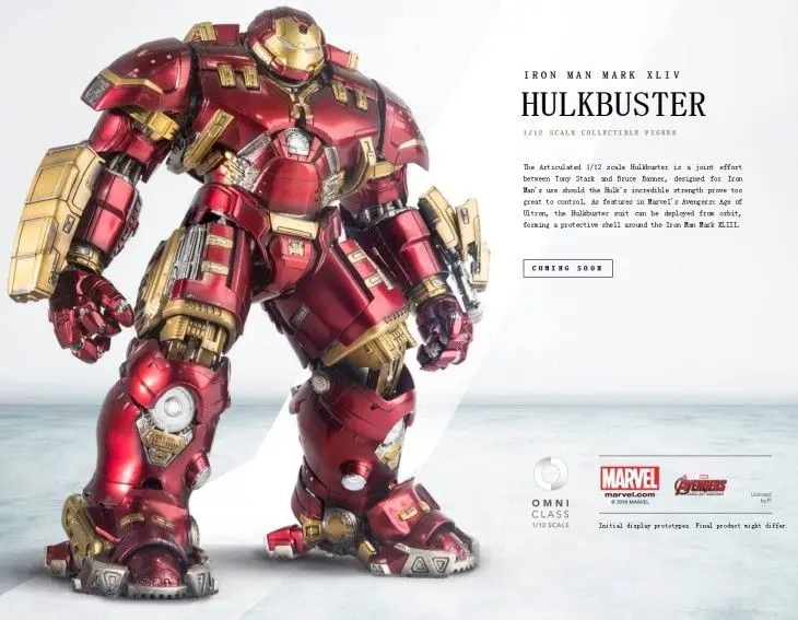 Comicave 1/12 весы Железный человек MK44 фигурка из сплава Led Hulkbuster модель