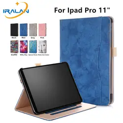 Новый роскошный для iPad Pro 11 2018 из искусственной кожи чехол с карандашом Держатель смарт-Стенд АВТО Пробуждение планшет для iPad Pro 11 дюймов