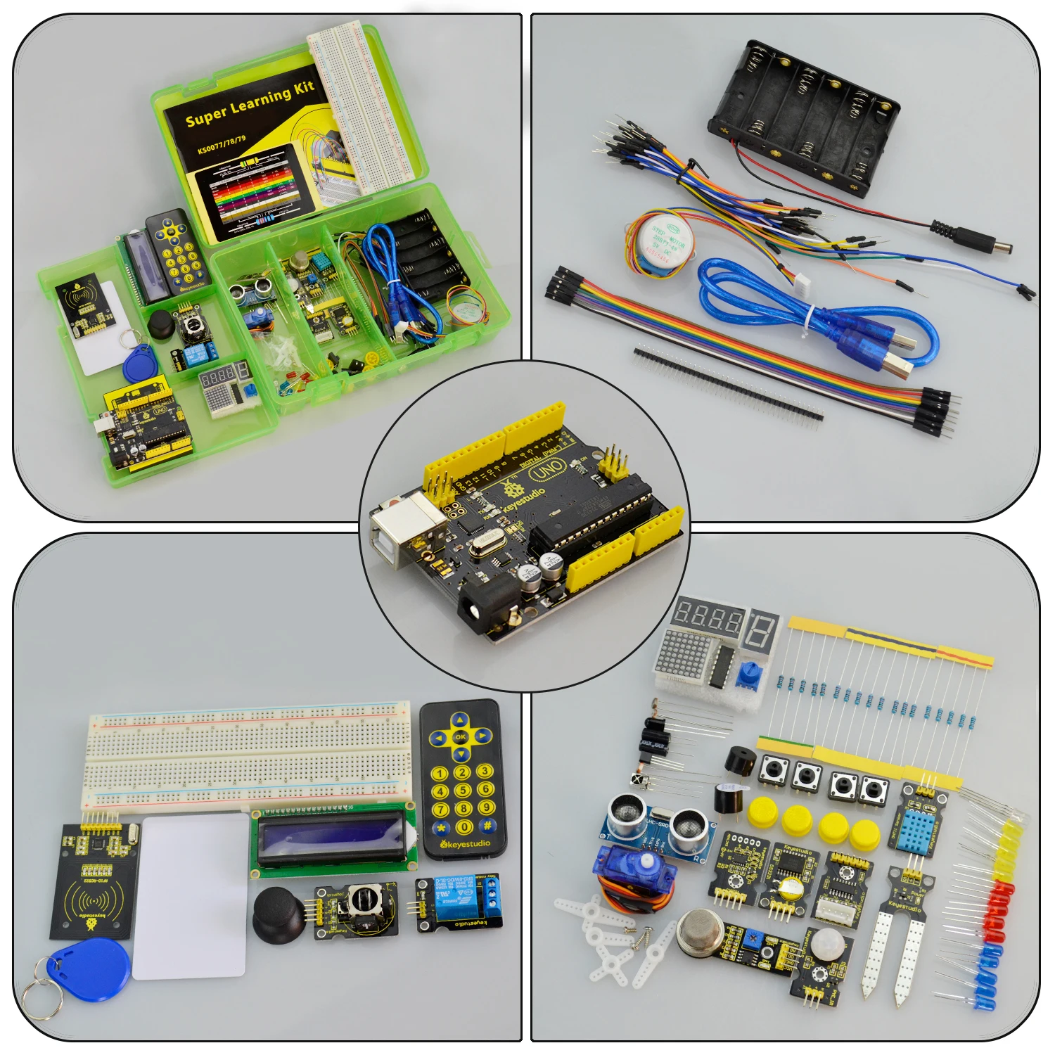 Keyestudio супер стартовый набор/RFID Обучающий набор совместим с Arduino стартовый набор(UNOR3) с учебником/Подарочная коробка