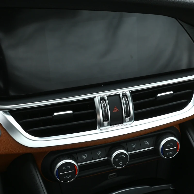 Для Alfa Romeo Stelvio центральная консоль кондиционер розетка рамка отделка Декоративная рамка, покрытие АБС интерьер автомобиля модиф