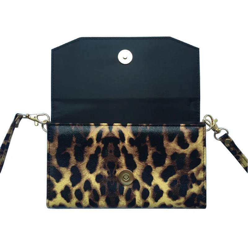Зеркальный Солнечный искусственная кожа под леопарда женский длинный кошелек высокого качества Женская сумка через плечо большая емкость женская сумка для мобильного телефона