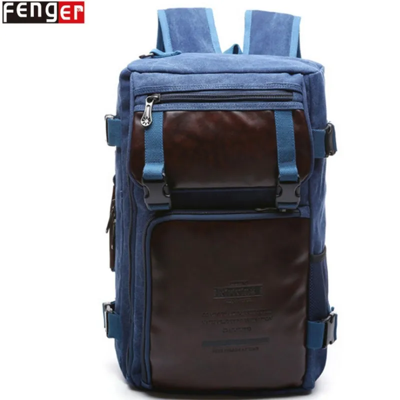 

FENGERMen Canvas Backpack Shoulder Bag Korean Middle School Students Leisure Bag Computer Bag Mochila Laptop Rucksack Travel bag