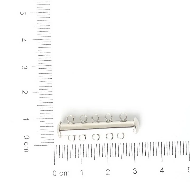 Горячая 5 шт Сильные магнитные замочки для ожерелья браслет цепь родий пряжка с покрытием крюк - Цвет: Rhodium 10x30mm