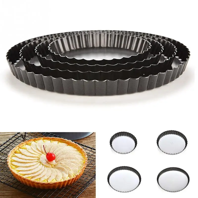 

New Alluminum Alloy with non-stick coating Pie Cake Tart Removable Non Stick Bottom Baking Pastry Mold Pan 4 Sizes