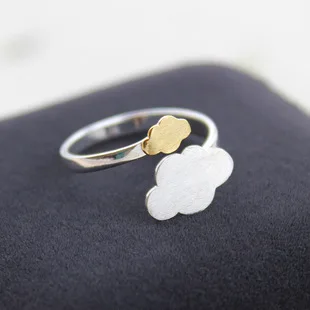 

Hot 925 Sterling Silver Cloud Rings for Women High Quality Adjust Free Size Girls Gift