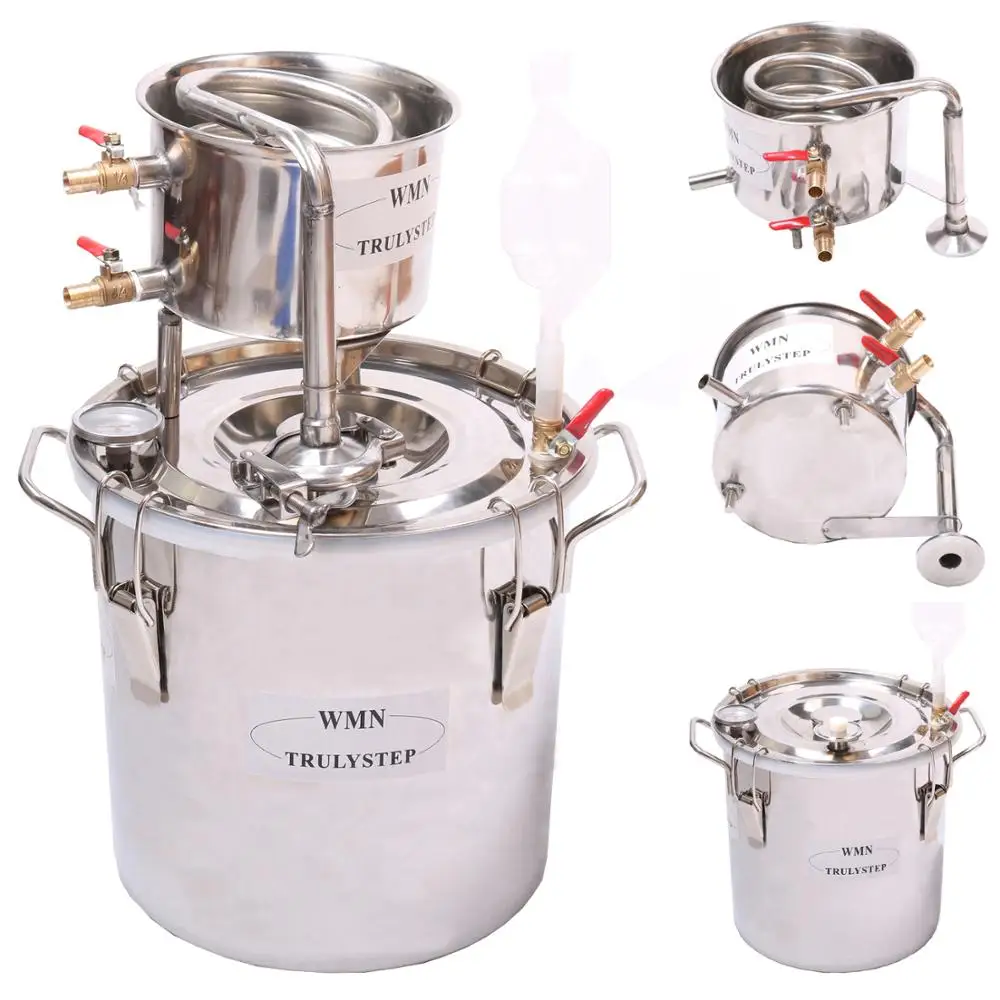 

Home 2 Gal / 10 Litres Alcohol Whisky Distiller Moonshine Ethanol Still Stainless Steel Boiler & Thumper Keg Spirits Brew Kit