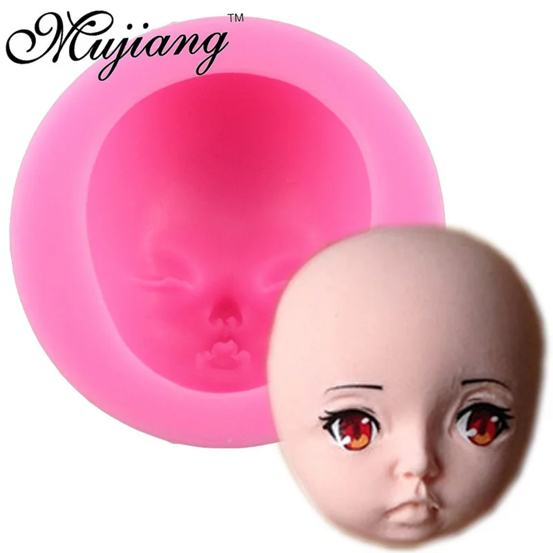 

Mujiang 3D Baby Face Chocolate Silicone Mold For Fondant Cake Decorating Tools Barbie Doll Face Polymer Clay Resin Candy Moulds