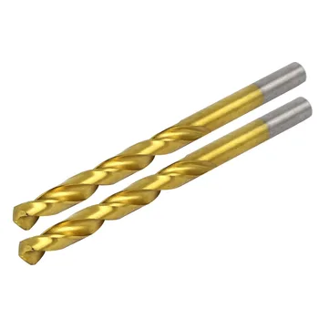 

Uxcell New Arrival 2PCS Straight Shank 6.7-8mm Drilling Dia. Titanium Plated Straight Shank Twist Drill Bits Drilling Tool
