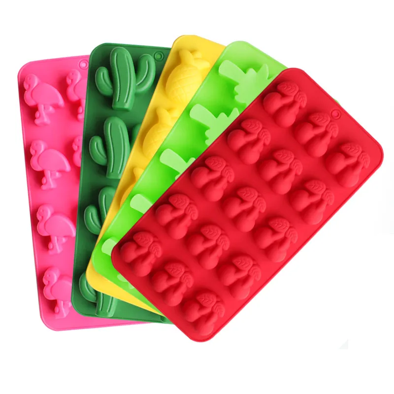 

Pineapple Coco Cactus Flamingo Shape Silicone Mould DIY Fondant Chocolate Dry Pez Mould Baking Appliance