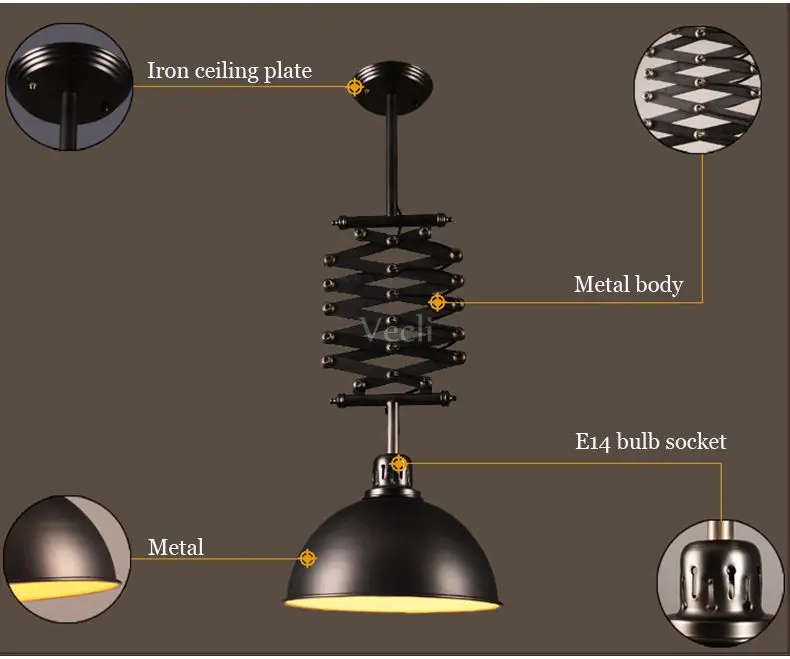 Ретро Лофт подвесные лампы железная черная подъемная люстра регулируемый светильник ing fro home deco промышленный светильник для ресторана гостиной