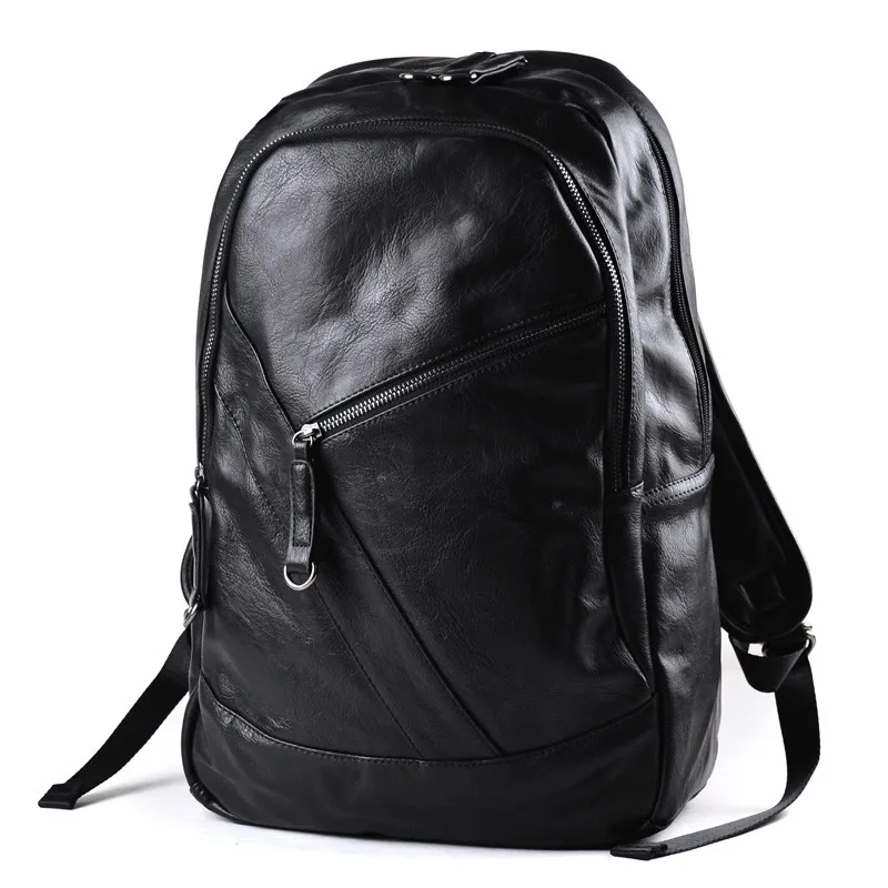 Male Leather Backpack Men travel Backpacks Mochila Masculina Black Men