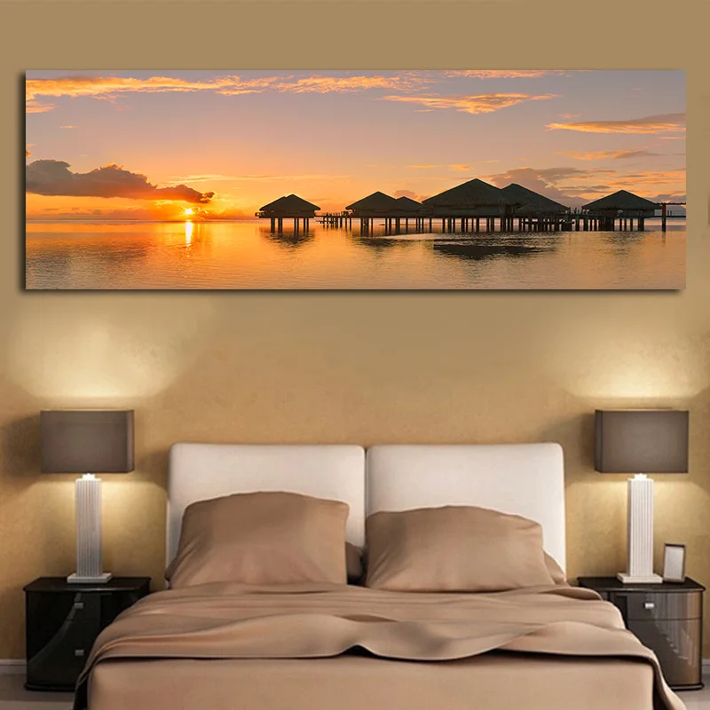 

Tableau Sunrise Natural Landscape Posters and Prints on Canvas Art Scandinavian Modern Wall Picture for Living Bed Room Decor
