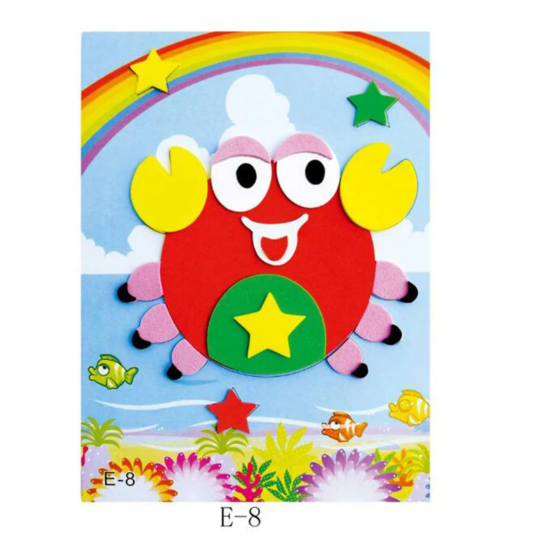 20 комплектов мини развивающие дошкольные DIY 3D EVA Foam Art Craft Painting Sticker Puzzle Kit для