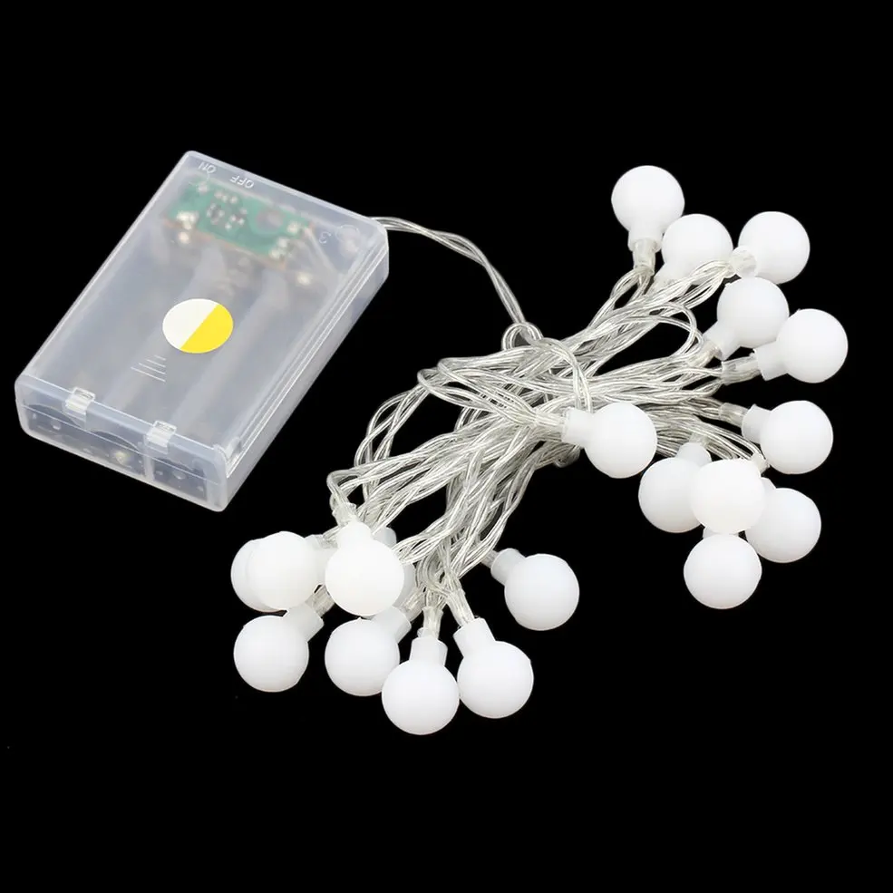 

10 PCS White light Battery LED String Lights 2.3M 50LED Battery Operate Ball String Lights