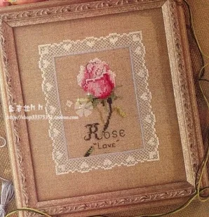 cs-2651 Cross Stitch Kit Lace Rose Love Flower