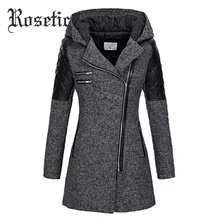 Женское пальто с капюшоном, зимняя, осенняя, на молнии, тонкая верхняя одежда, весенняя, модная, из кусков, черная, женская, теплая, ветрозащитная верхняя одежда