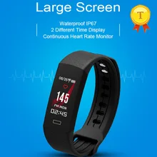 Новое поступление IP67 водонепроницаемый сердечного ритма в режиме реального USB зарядки цветной экран отслеживание сна большой экран smartband