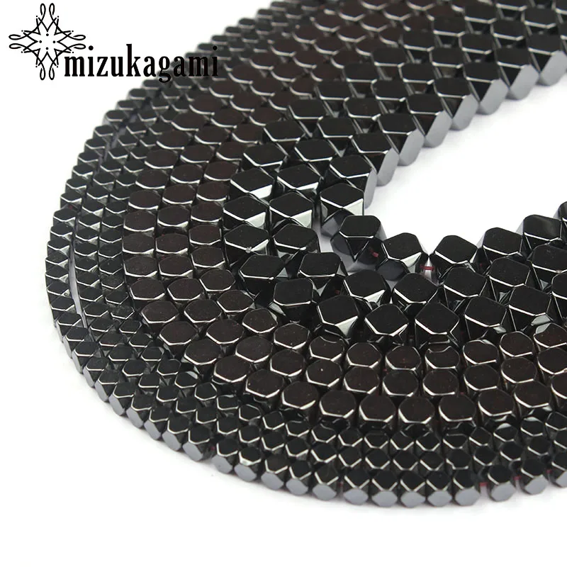 

8mm/6mm/4mm Natural Stone Black Hematite Beads Square Loose Beads Stone Beads For DIY Jewelry Making