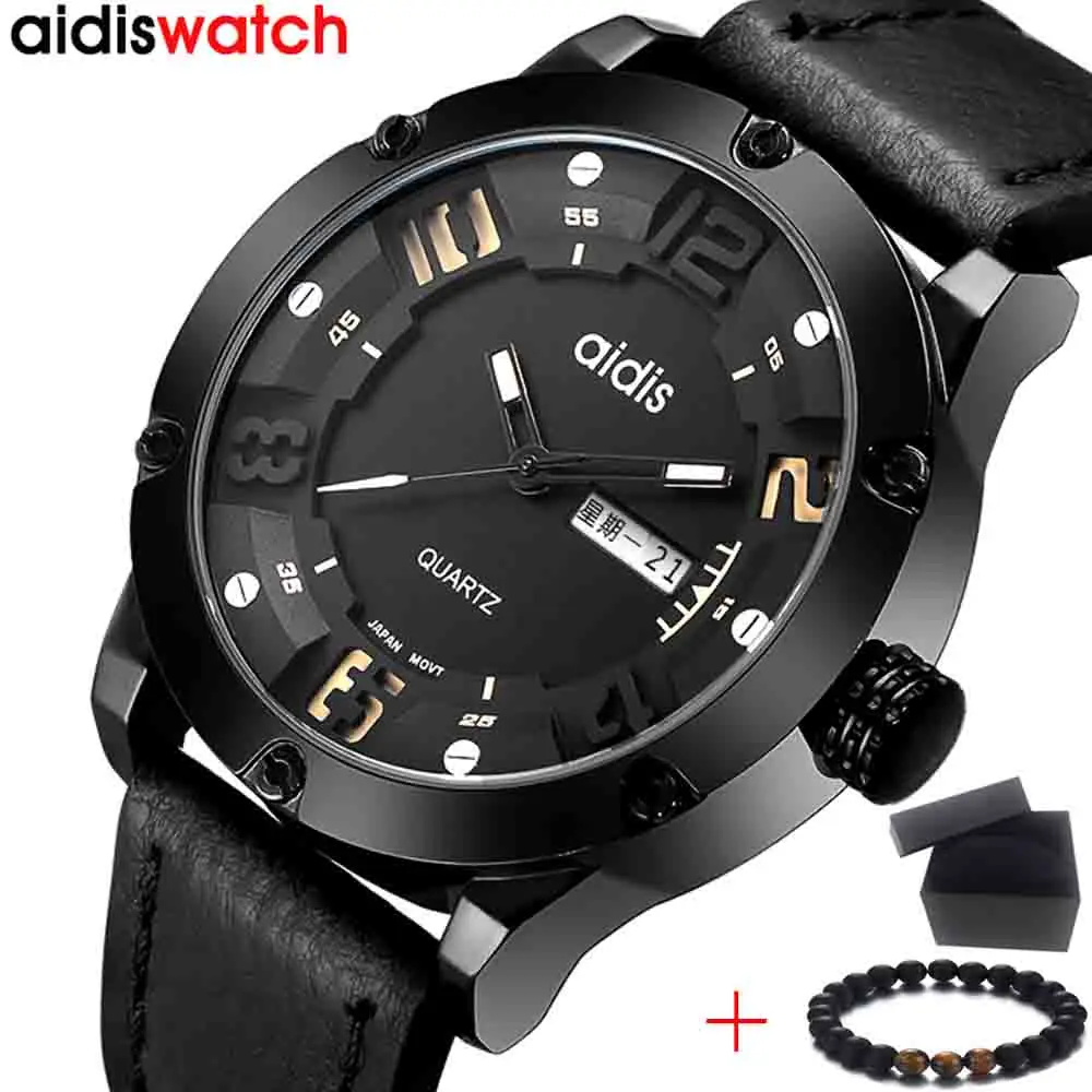 

Mens Watches Top Luxury Brand AIDIS fashion Sports military Watch Men Date Clock Waterproof Quartz Wrist Watch Relogio Masculino