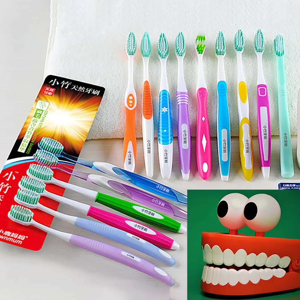 

6pcs Environmental Bamboo Toothbrush For Oral Health Deep Clean Teeth Low Carbon Medium Soft Bristle Wood Handle Toothbrushes