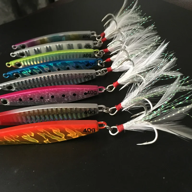 Fishing Lure Jigbait Simulation Fish Shore Long Range Casting Jigs With Feather Hook Artificial