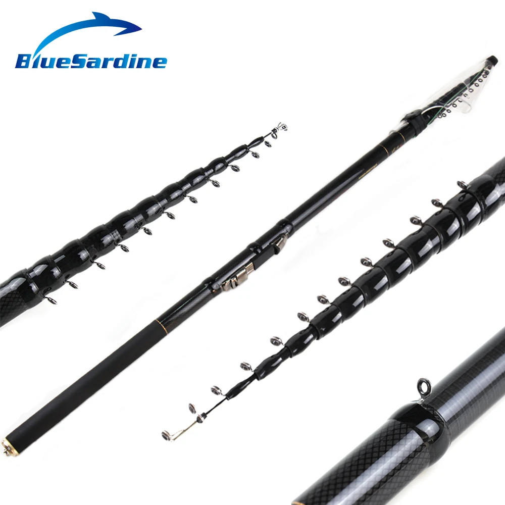 Preise BlueSardine Neue Design Teleskop Angelrute Stream Hand Carbon Casting Leichte Zähigkeit Spinning Stangen