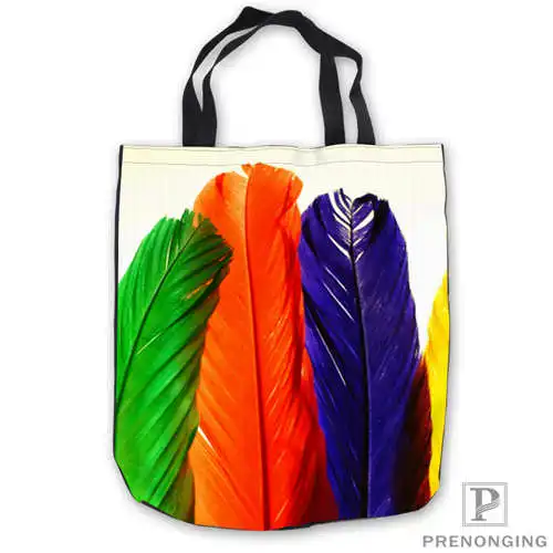 

Custom Canvas Colored feathers ToteBags Hand Bags Shopping Bag Casual Beach HandBags Foldable 180713-04-27