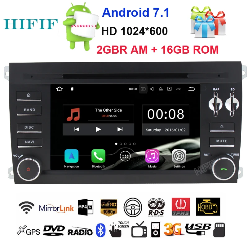 Sale HIFIF Android 7.1 7 inch Car DVD player For Porsche Cayenne 2003 2004 2005 2006 2007 2008 2009 2010 car Radio GPS Navigation 0