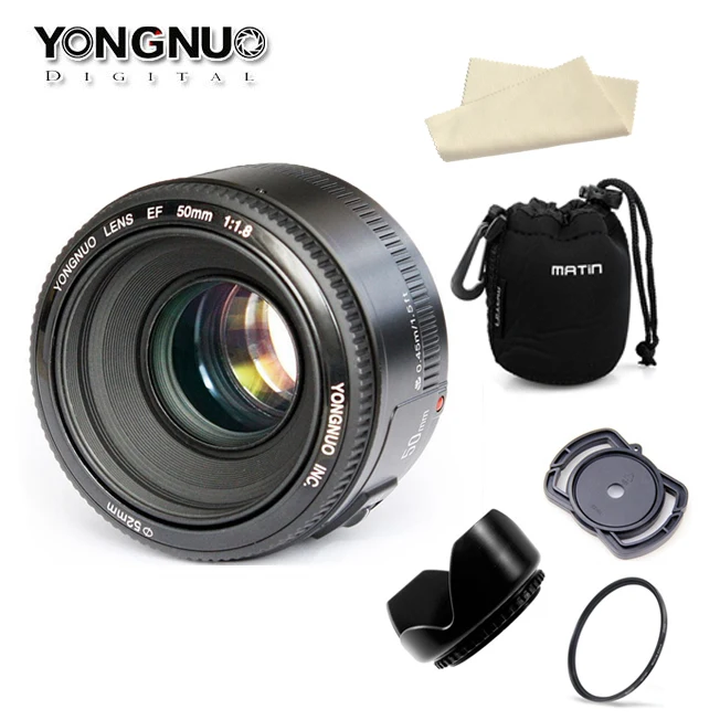 Объектив YONGNUO YN 50 мм F1.8 AF/MF с большой апертурой и автофокусом для Canon EOS 60D 70D 5D2|yn