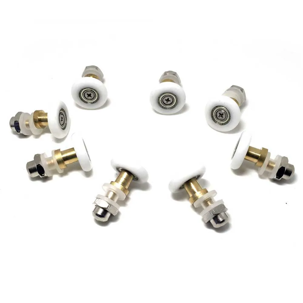 

New Set of 8 Single Shower Door Rollers / Runners / Wheels / Pulleys / Guides 27mm Diameter Home Bathroom DIY