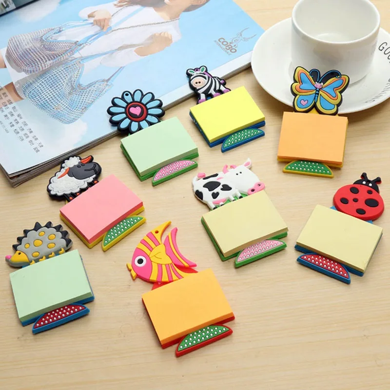 

Kawaii Animal Design Note Paper Fridge Magnet Lovely Cat Refrigerator Magnet Home Kitchen Decoration Fridge Magnets Note