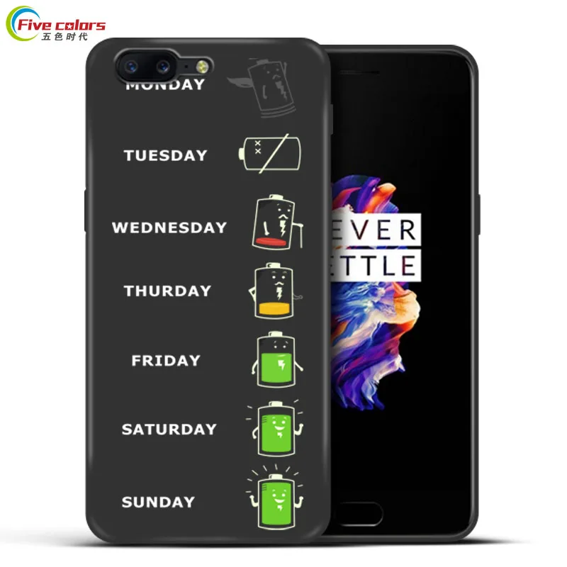 Five colors Cover For Oneplus 5T Case Soft Silicone TPU for 5 Full Protective Shockproof Phone Fundas |