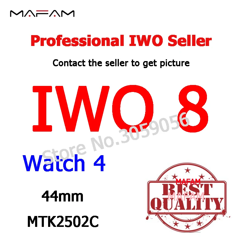 

MAFAM IWO 8 44mm Bluetooth Smart Watch Series 4 1:1 SmartWatch Case for iOS Android Heart Rate ECG Pedometer Upgrade of IWO 5 6