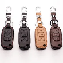Кожаный чехол для автомобильных ключей, чехол для Volkswagen VW Jetta MK6 Tiguan Passat Golf 4 5 6 поло CC Skoda Octavia A5 3 кнопочный ключ автомобиля чехол