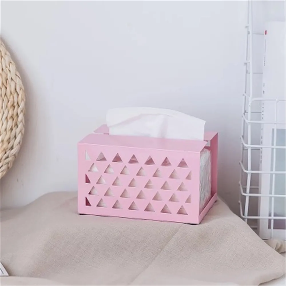 Small pink Скандинавском стиле модная пустотелая коробка для салфеток, железные Вынимаемые салфетки, креативная коробка для хранения носовых платков, покрытие для дома, гостиной, украшения - Цвет: Small pink