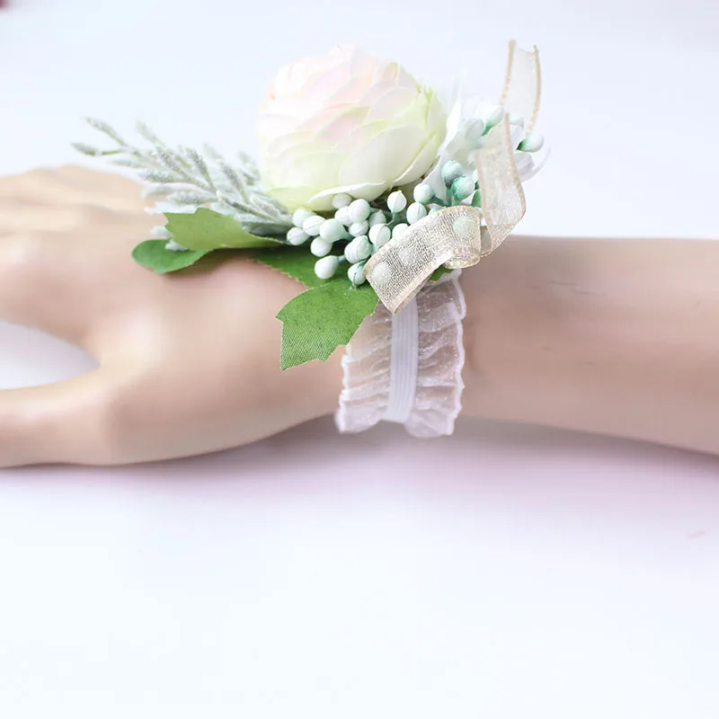 wedding boutonniere Wrist Corsage Bracelet  (14)