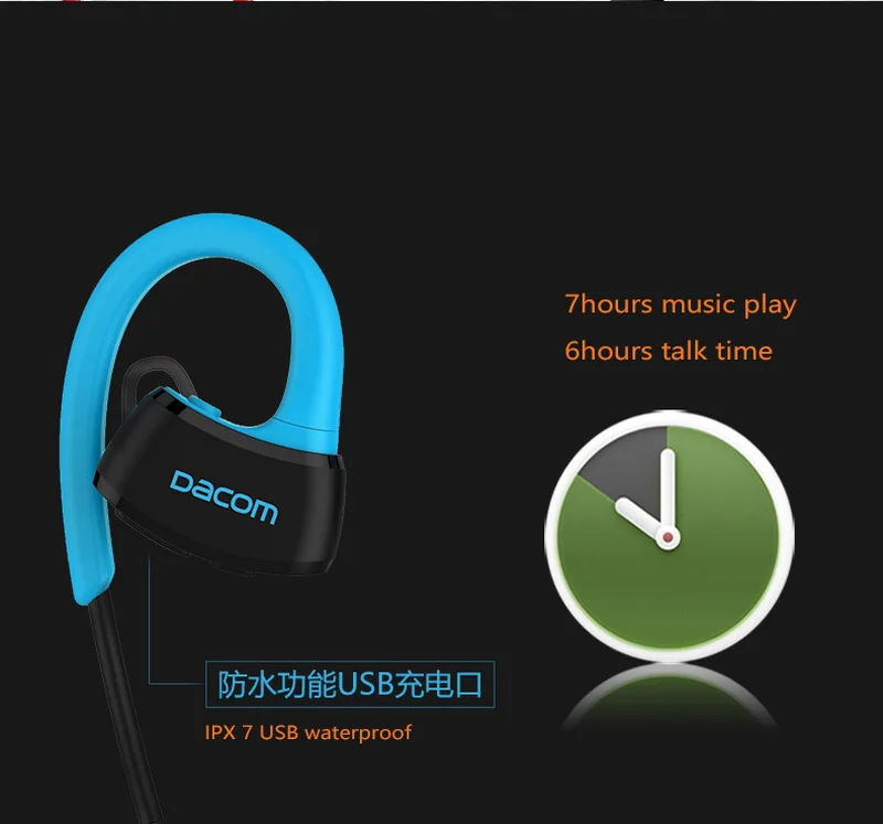 DACOM P10 спортивные Bluetooth наушники IPX7 водонепроницаемые беговые беспроводные наушники стерео наушники гарнитура с микрофоном