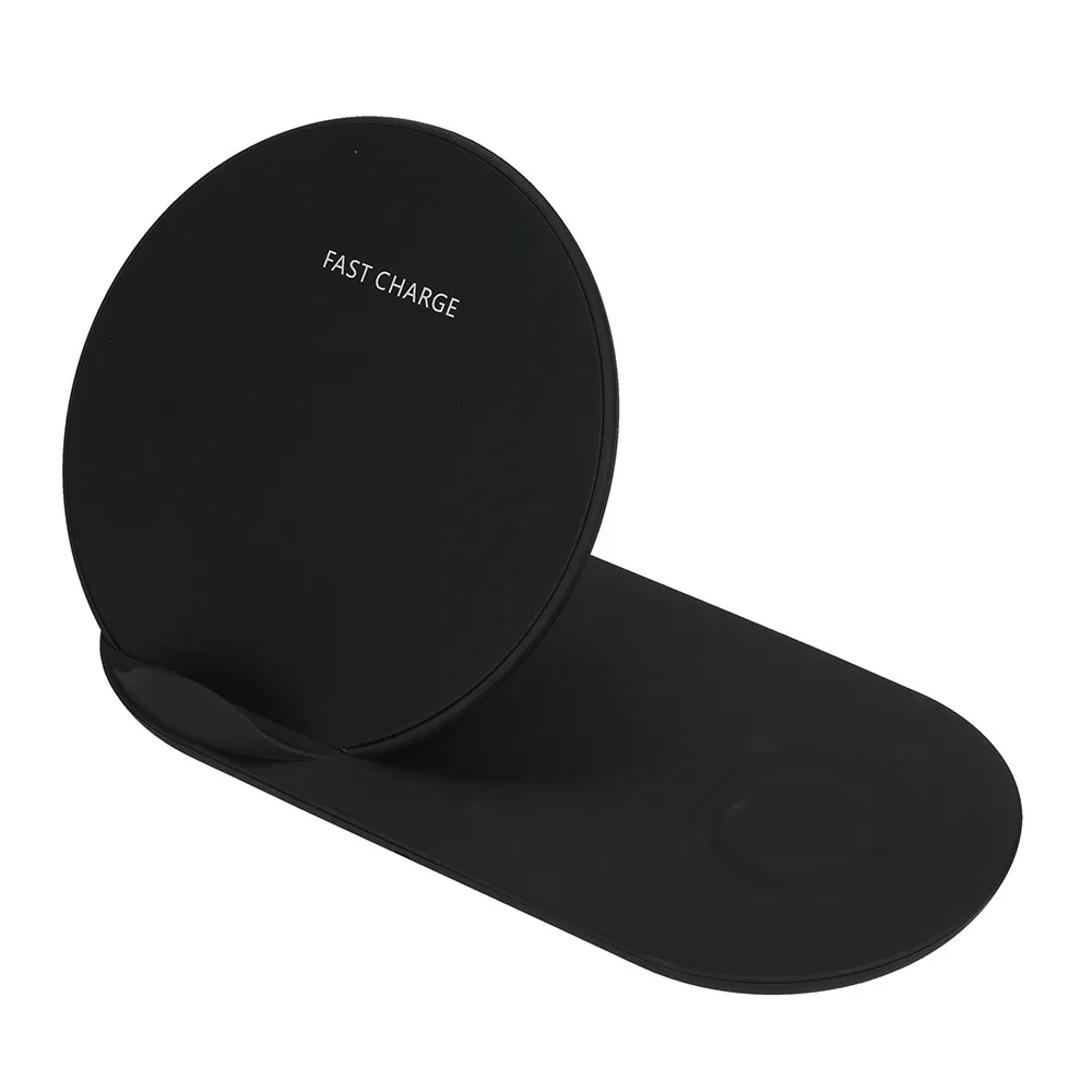 Black EPULA 2 в 1 Быстрое беспроводное зарядное устройство мини AirPower Беспроводное зарядное устройство для iPhone X 8 Plus для samsung S9 S8 note 8 - Цвет: Black