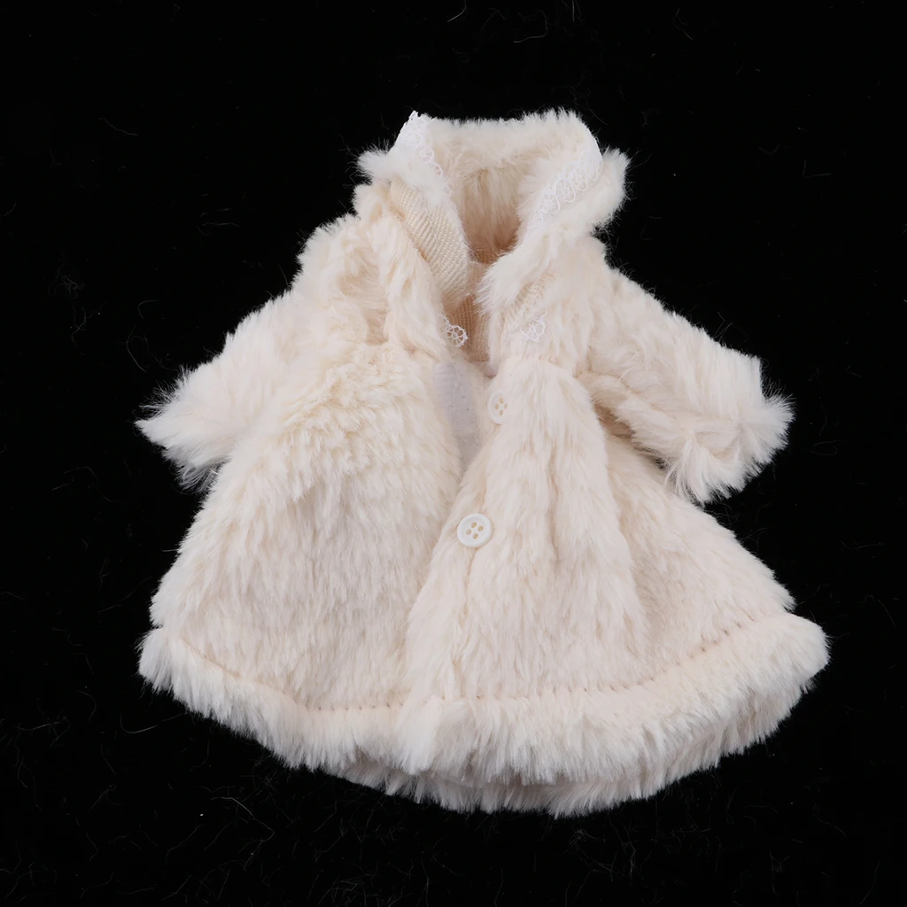 Winter Plush Coats Fit for 1:6 Scale Girl Dolls, Fashion Modern Doll Clothes and Accessories - White